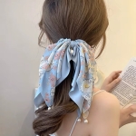 Scrunchie perla mariposa celeste
