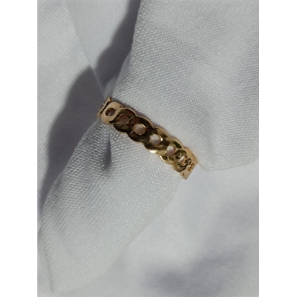 Lazo cruzado anillo dorado