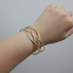 Pulsera bohemio elegante ancha geométrica ancho medio