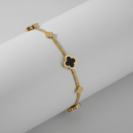 Pulsera trébol en acero inoxidable elegante