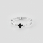 Pulsera trébol plateado elegante y colores elegante  acero inoxidable ajustable