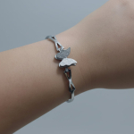 Pulsera mariposa elegante y colores elegante  acero inoxidable ajustable