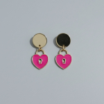 Arete colgante candado de corazon en acero inoxidable