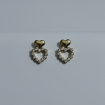 Arete pequeño corazones dorado plata S925