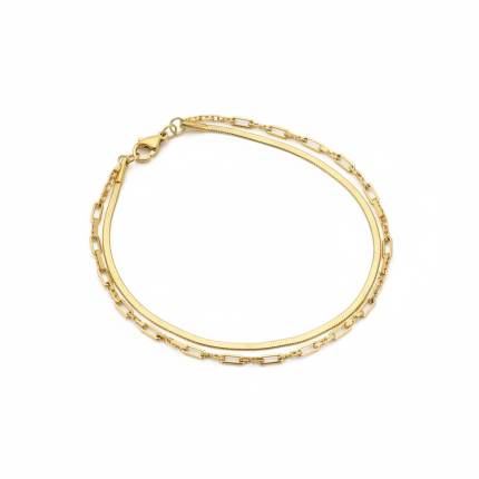 Pulsera doble acero inoxidable