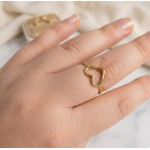 Anillo de corazon en acero inoxidable