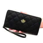 Billetera estilo corona de zipper negro