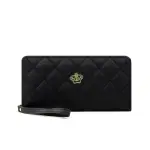 Billetera estilo corona de zipper negro - Imagen 2