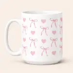 Taza corazones con moño cutte