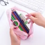 Estuche Transparente de Tela de Red para Papelería, Duradero, de Poliéster, Nailon y Plástico - Imagen 2