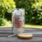 Vaso de vidrio ella es perfecta  con Tapa de Bambú