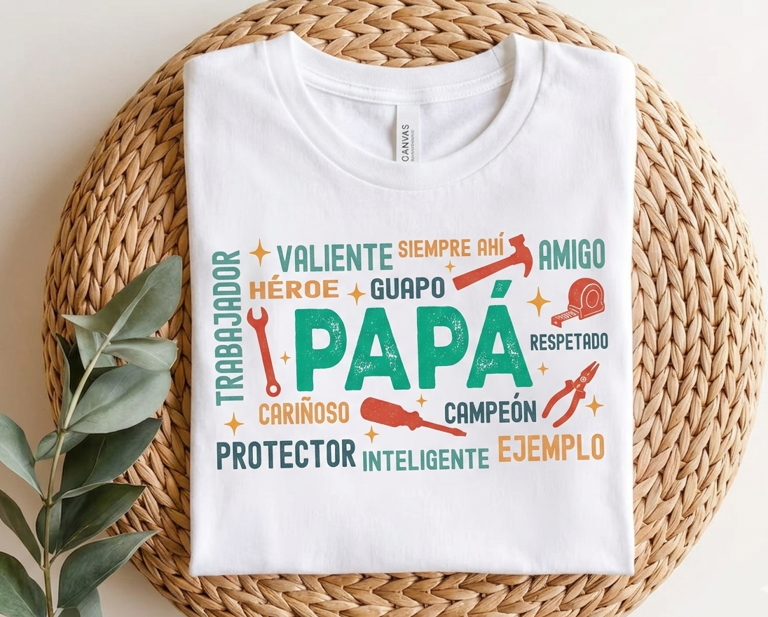 Gemini_Generated_Image_cvs95wcvs95wcvs9 Camiseta "Palabras del Corazón para Papá" – Colección Día del Padre - Imagen 1