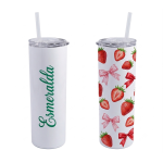 Vaso Térmico Skinny Personalizado – Edición Especial "Esmeralda, Fresas y Moños"