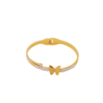 Pulsera enchape oro 18k con mariposa y brillantes de imitación