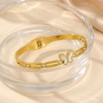 Pulsera enchape oro 18k con mariposa blanca