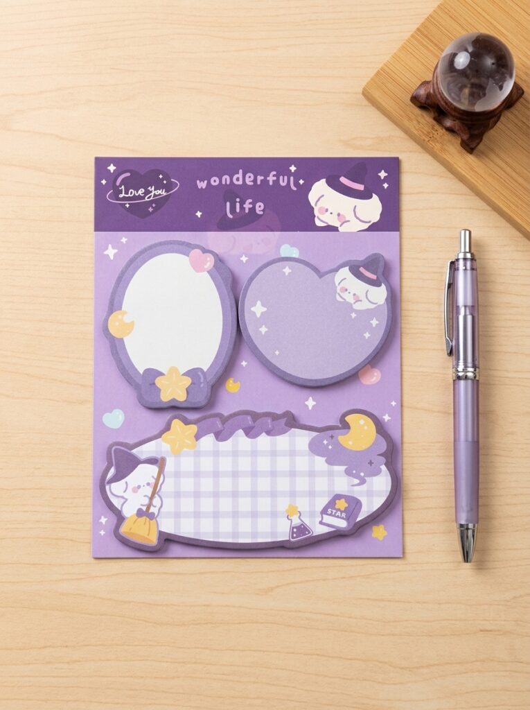 Notas Adhesivas Kawaii "Magic" 60 Hojas (100x130 mm) – Set de Banderitas Post-it Decorativas