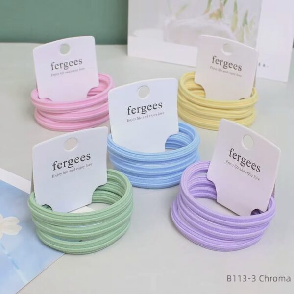 Pack de Ligas Elásticas delgadas para Cabello sin Metal en Tonos Pastel Fergees