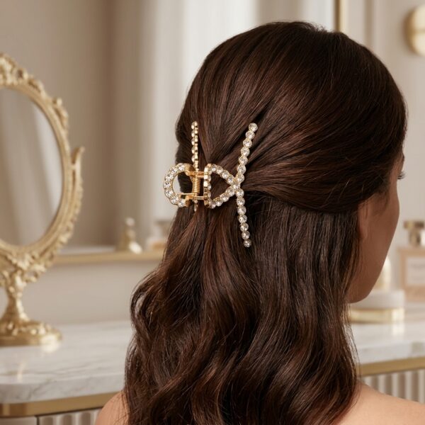 Pinza para Cabello Dorada con Pedrería Brilliant