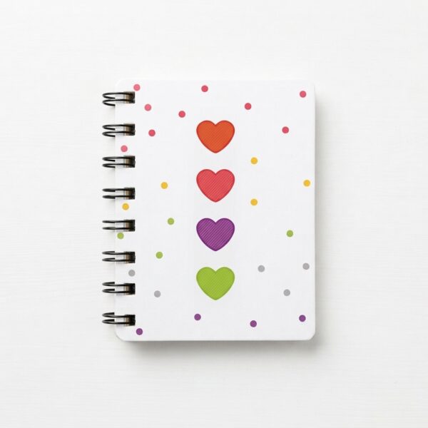 Mini Libreta de Corazones Anillada de Bolsillo (80 x 105 mm) – Diseños Kawaii