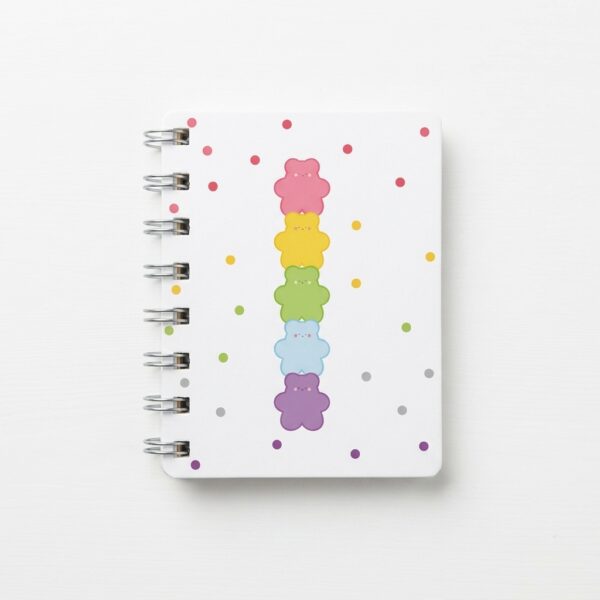 Mini Libreta de Osito de gomita Anillada de Bolsillo (80 x 105 mm) – Diseños Kawaii