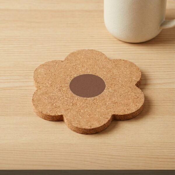Posavasos de Corcho Sostenible "Flower Cork Coaster" para Tazas y Vasos - Café
