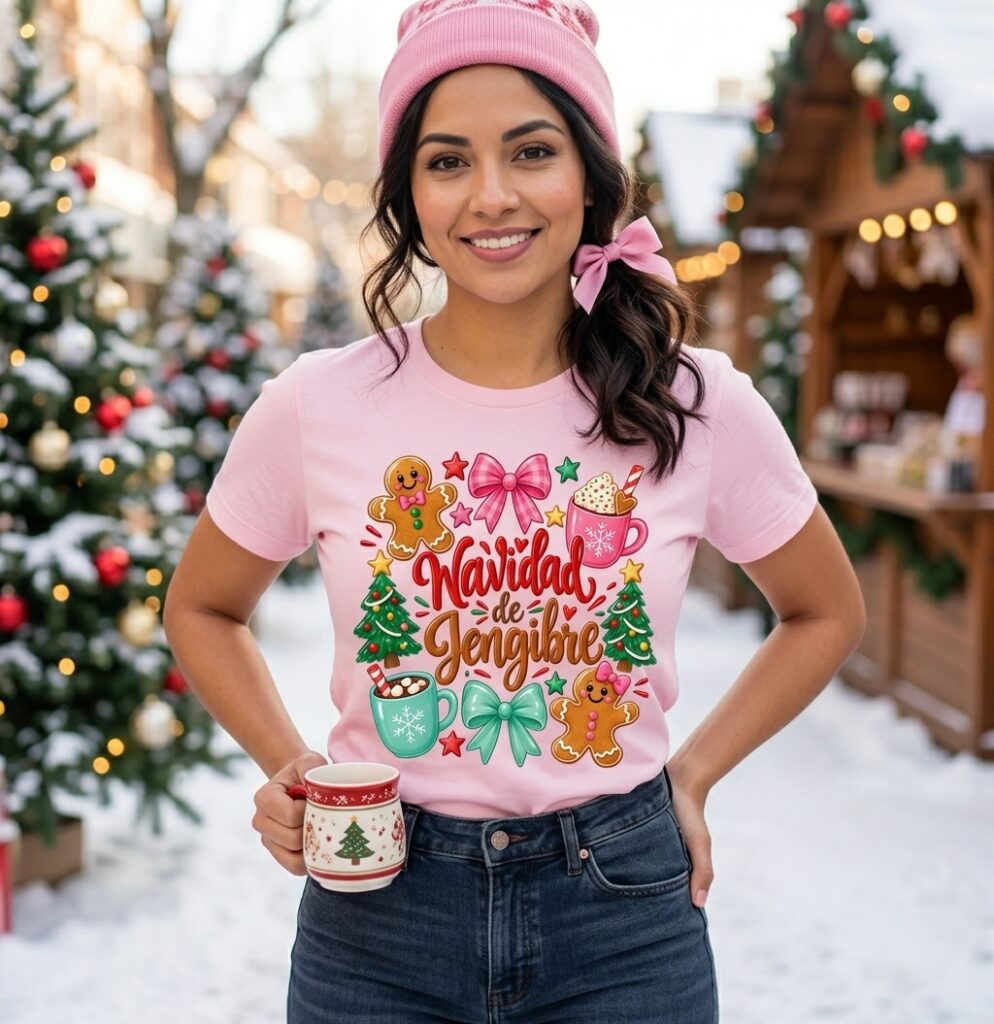 Camiseta "Navidad de Jengibre" para Mujer