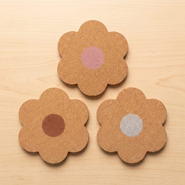 Posavasos de Corcho Sostenible "Flower Cork Coaster" para Tazas y Vasos