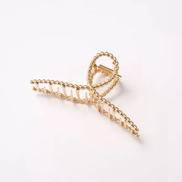 Pinza Metálica Dorada para Cabello