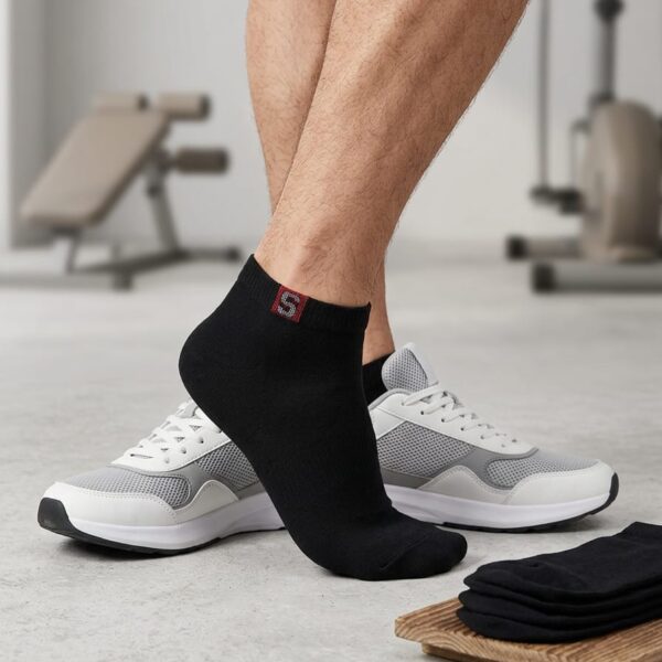 Set de 3 Pares de Calcetines Sport de Bambú 100% para Hombre – (Blanco, Negro, Gris)