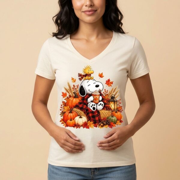 Camiseta Otoñal de Snoopy y Woodstock
