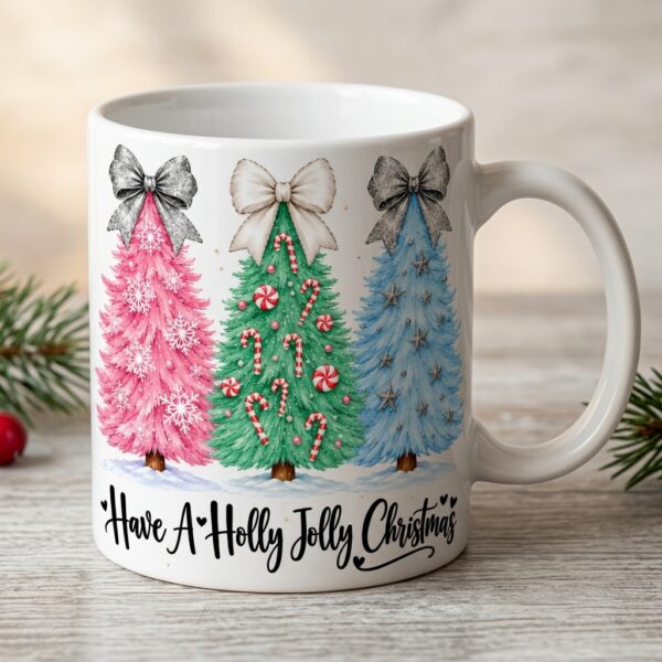 Taza Navideña de Cerámica de 11 oz – Colección "Have A Holly Jolly Christmas"