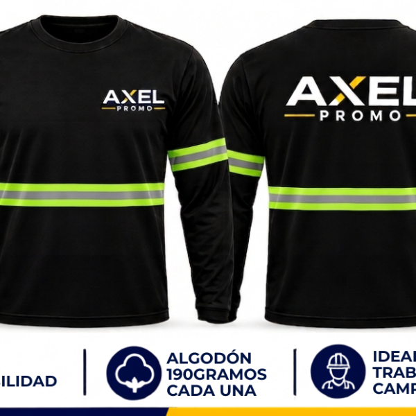 Camiseta Industrial con dos logos de Algodón con Cinta Reflectiva MQ 24